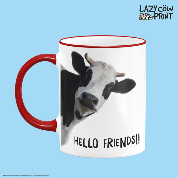 Cow Face Rim & Handle Colored Mug