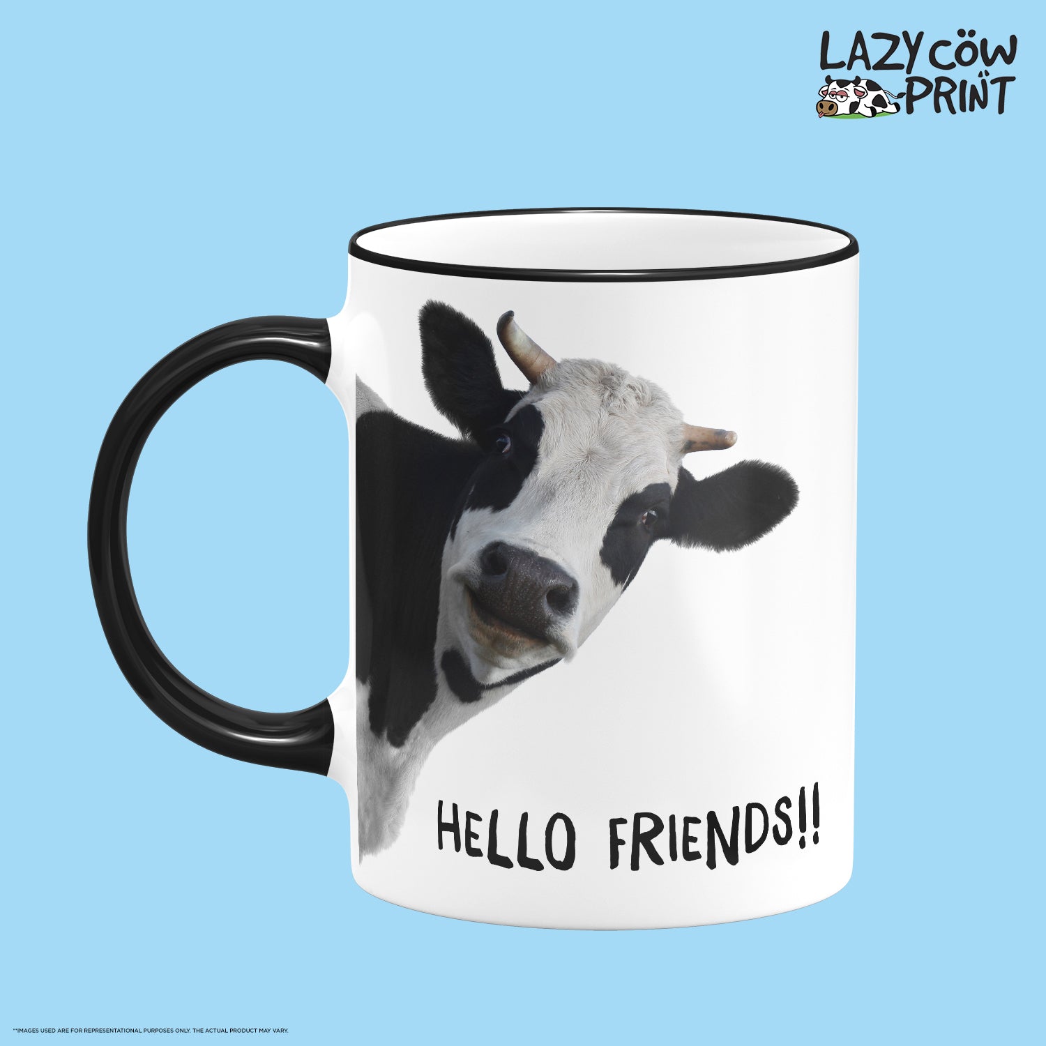 Cow Face Rim & Handle Colored Mug