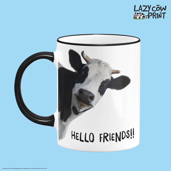 Cow Face Rim & Handle Colored Mug
