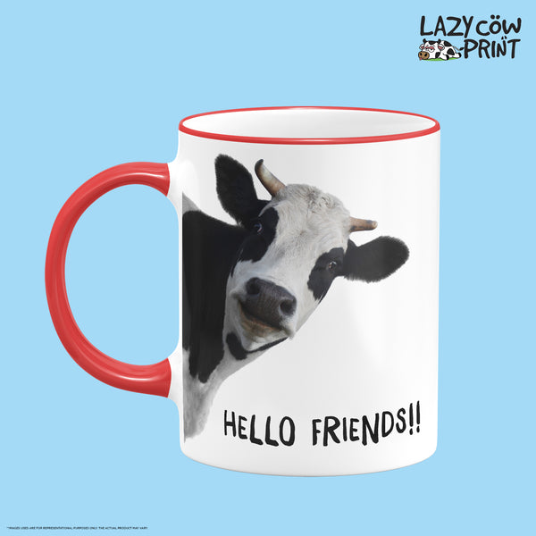 Cow Face Rim & Handle Colored Mug