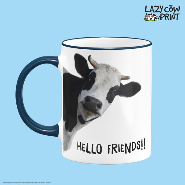 Cow Face Rim & Handle Colored Mug