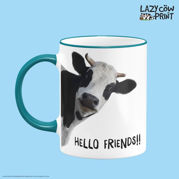 Cow Face Rim & Handle Colored Mug