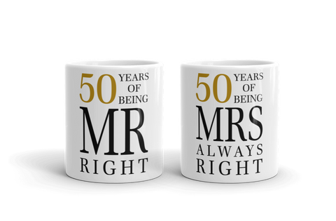 Mr Mrs Right Mug Set